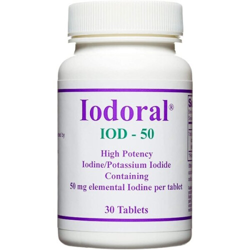 Optimox, Iodoral, IOD-50, 50 mg, 30 Comprimés