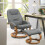 Living And Home (Grey) Swivel Recliner Chair Sofa with Footstool 1
