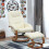 Living And Home (Beige) Swivel Recliner Chair Sofa with Footstool 1