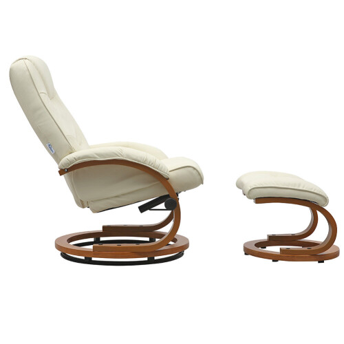 Living And Home (Beige) Swivel Recliner Chair Sofa with Footstool 2