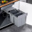 Living And Home (2x20L) 40Litre Pulll Out Recycling Waste Bin Kitchen Cabinet Base Unit 400mm Soft Close 1