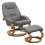 Living And Home (Grey) Swivel Recliner Chair Sofa with Footstool 3