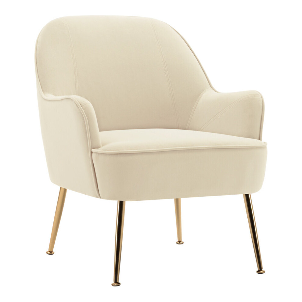 Occasional Velvet Armchair Upholstered Lounge Tub Chair with Solid Legs