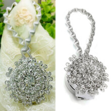 Magnetic Crystal Ball Curtain Tiebacks, 40cm Pair - Alloy & Magnet Holdbacks for Home Decor