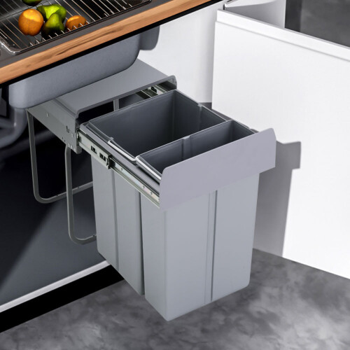 Living And Home (1X10L+1X20L) Recycle Bin Soft Close Pull Out Kitchen Waste Bins For 300MM Cabinet Unit