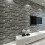 Living And Home Modern Stacked 3D Stone Wallpaper Roll Grey Charcoal Brick Slate Wall Effect 10M 1