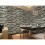 Living And Home Modern Stacked 3D Stone Wallpaper Roll Grey Charcoal Brick Slate Wall Effect 10M 4