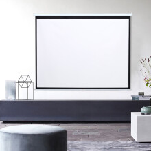 (60 in) Projector Screen Manual Pull Down Wall Mounted Matt White Home Cinema