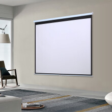 (72 in) Projector Screen Manual Pull Down Wall Mounted Matt White Home Cinema