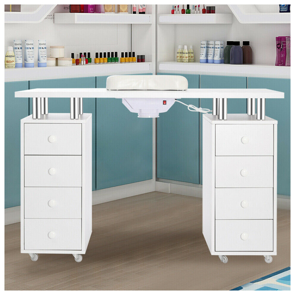 Living And Home Nail Table Desk Manicure Salon Technician Pedicure Workstation White