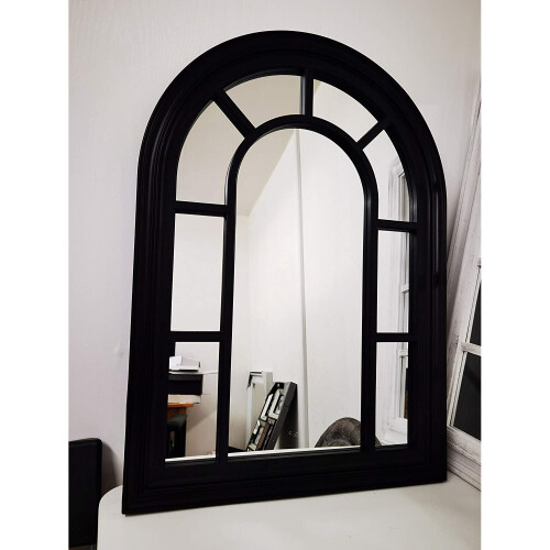 70X50Cm Window Style Wall Mirror Simply Stylish Decor Mirror Black 1