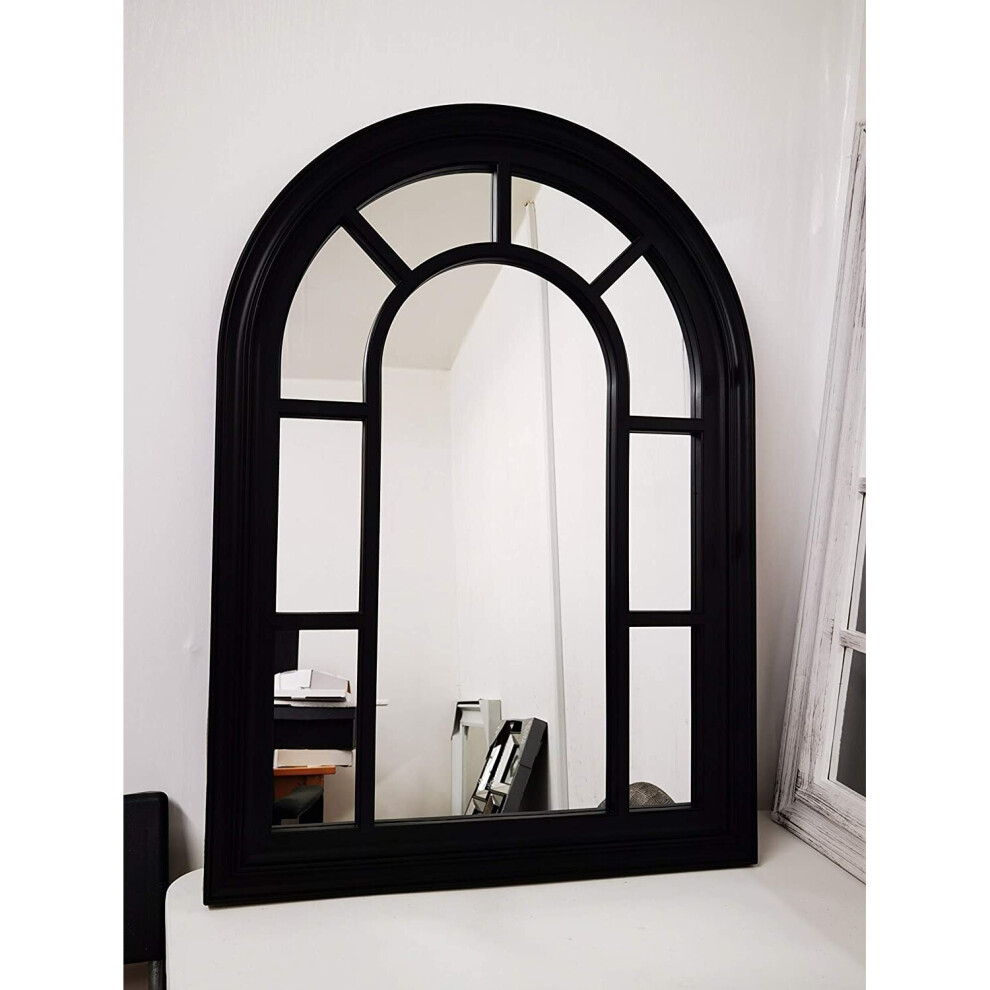 70X50Cm Window Style Wall Mirror Simply Stylish Decor Mirror Black