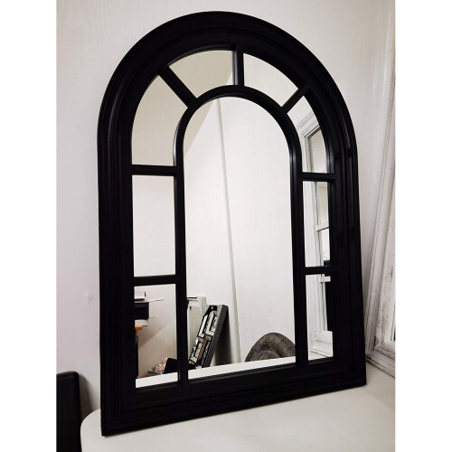 70X50Cm Window Style Wall Mirror Simply Stylish Decor Mirror Black 2