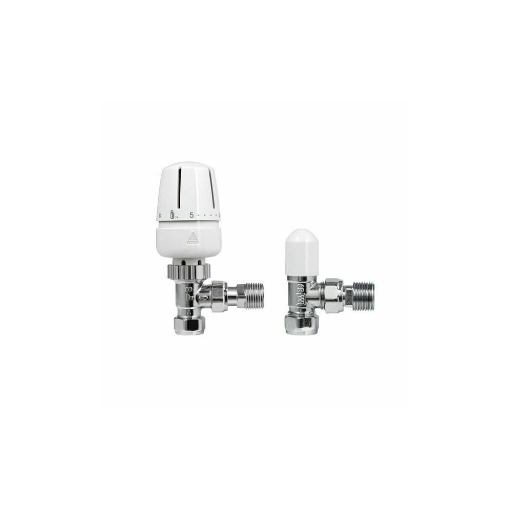 Center 15Mm Angled Trv Thermostatic Radiator Valve & Lockshield 5051177880143
