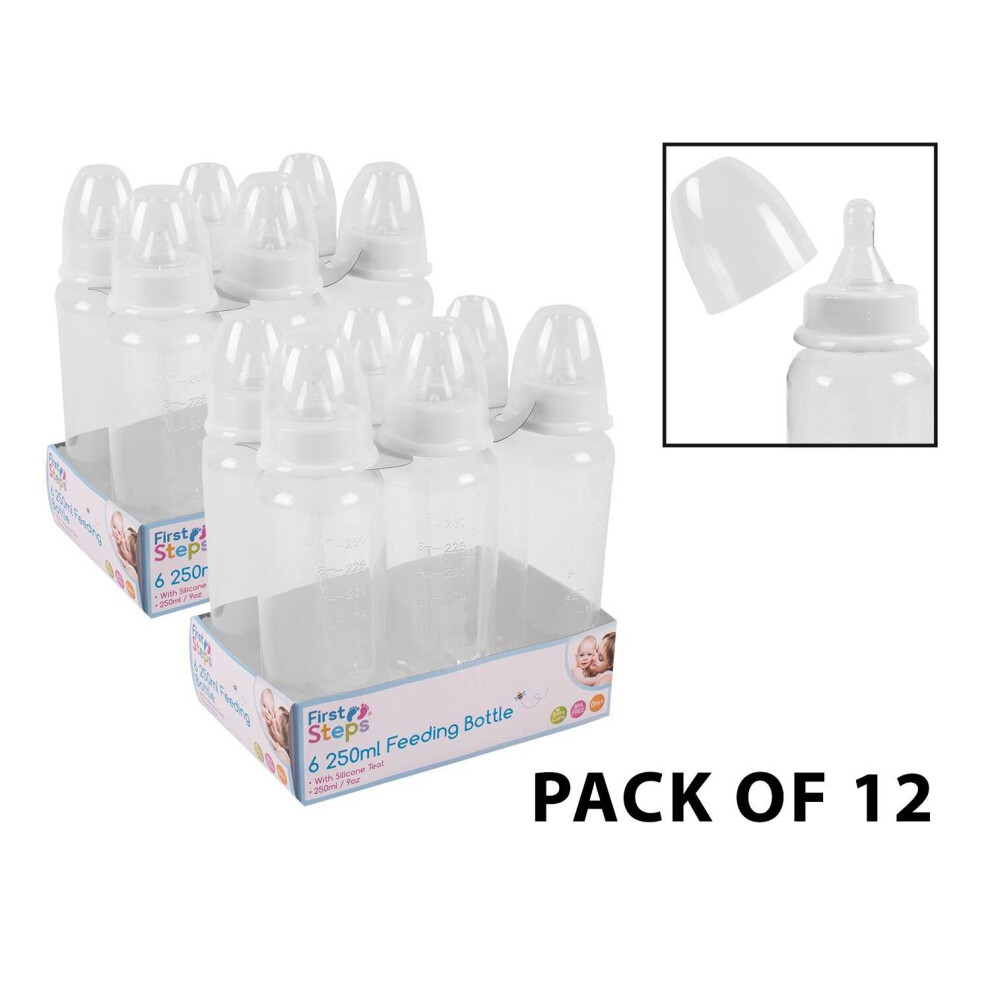 Yöl Pack Of 12 Baby Bottles Silicone Teat Newborns Bpa Free 250Ml
