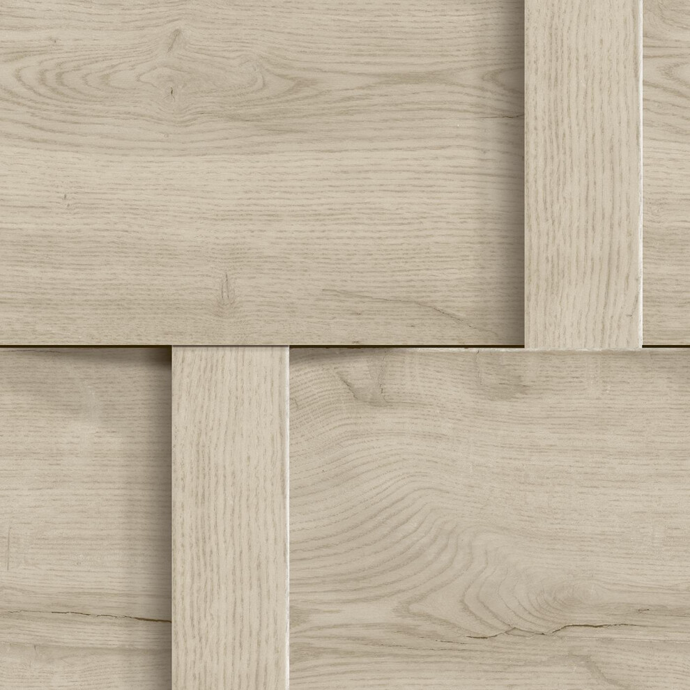 Debona Harrow Wood Panel Effect Wallpaper Paste The Paper Beige