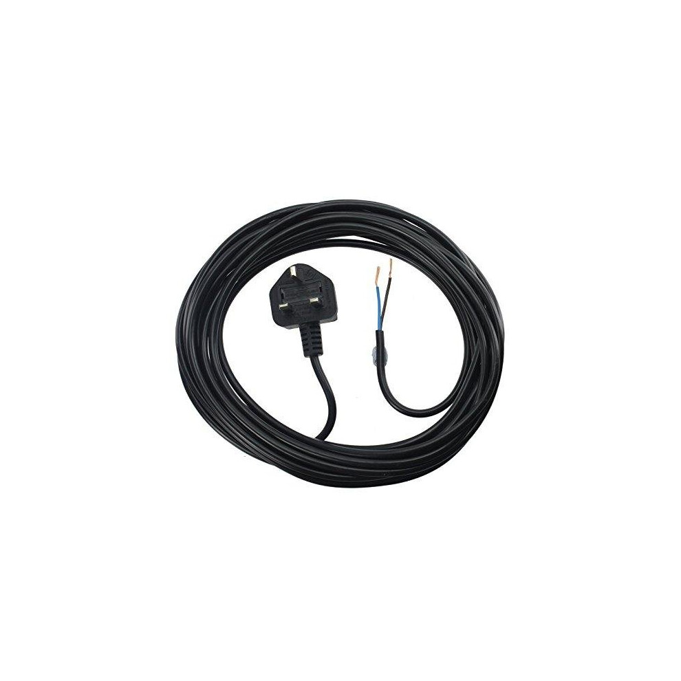 Power Cable for Flymo Lawnmower & Garden Strimmer Mains Power Lead (UK Plug, Black, 8.4m)