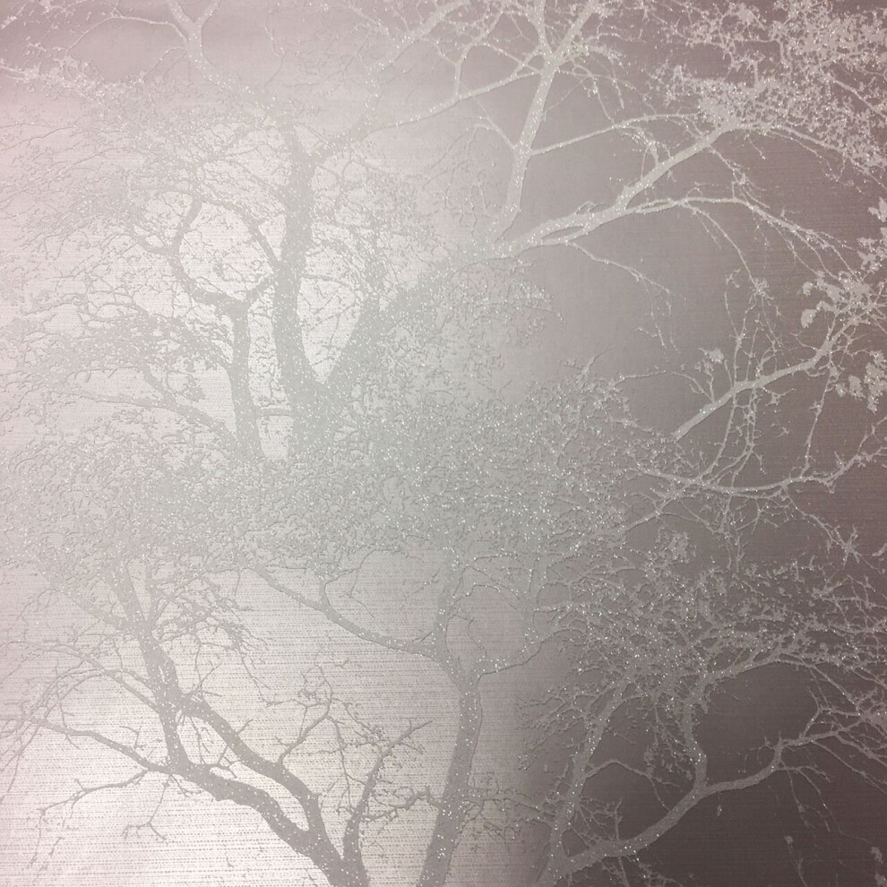 Whispering Trees Wallpaper Grey Off White Glitter Textured Sparkle Forest Holden 5022976654013