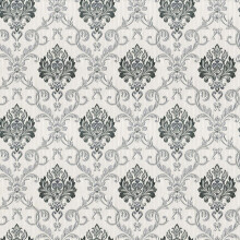 Duplex Damask Wallpaper Debona Grey Silver Embossed Textured Vinyl, Metallic Finish - 53cm x 10m, Straight Pattern, WL-5022-DB