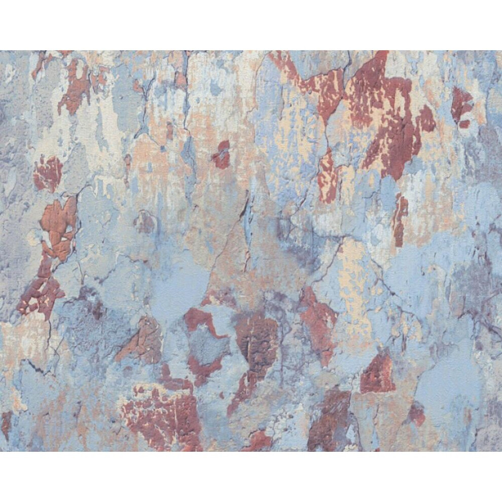 Antonio Barcelona Metropolitan Stories Blue Industrial Print Vinyl Wallpaper 4051315478219