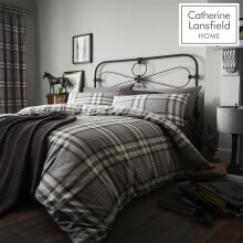 Catherine Lansfield Kelso Easy Care Single Duvet Set Charcoal