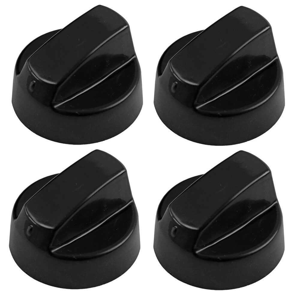 UNIVERSAL Black CONTROL KNOB & ADAPTORS for CANDY Cooker Oven Hob x 4