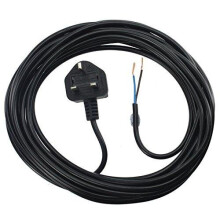 Power Cable for Challenge Lawnmower & Garden Strimmer Mains Power Lead (UK Plug, Black, 8.4m)
