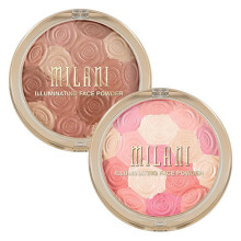 Milani Illuminating Face Powder - Amber Nectar (0,35 uncji) Nietestowany na zwierzetach rozswietlacz Rσz i bronzer w jednym kompaktowym opakowaniu do