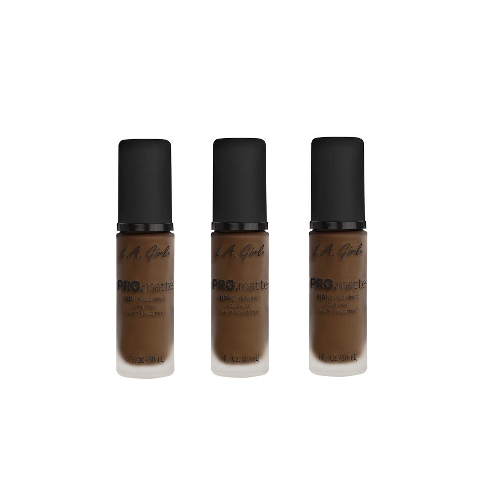 L.A. Girl Pro Matte HD Liquid Foundation Espresso 30ml x3