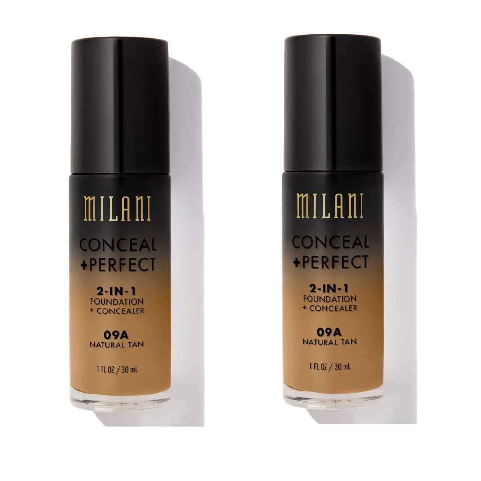 Milani Conceal And Perfect 2 In 1 Foundation + Concealer Natural Tan 30ml x2