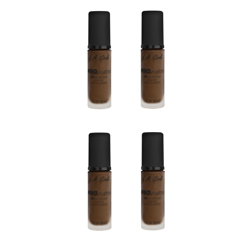 L.A. Girl Pro Matte HD Liquid Foundation Espresso 30ml x4