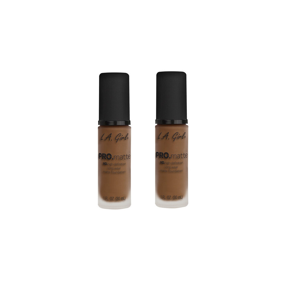 L.A. Girl Pro Matte HD Liquid Foundation Deep Tan 30ml x2