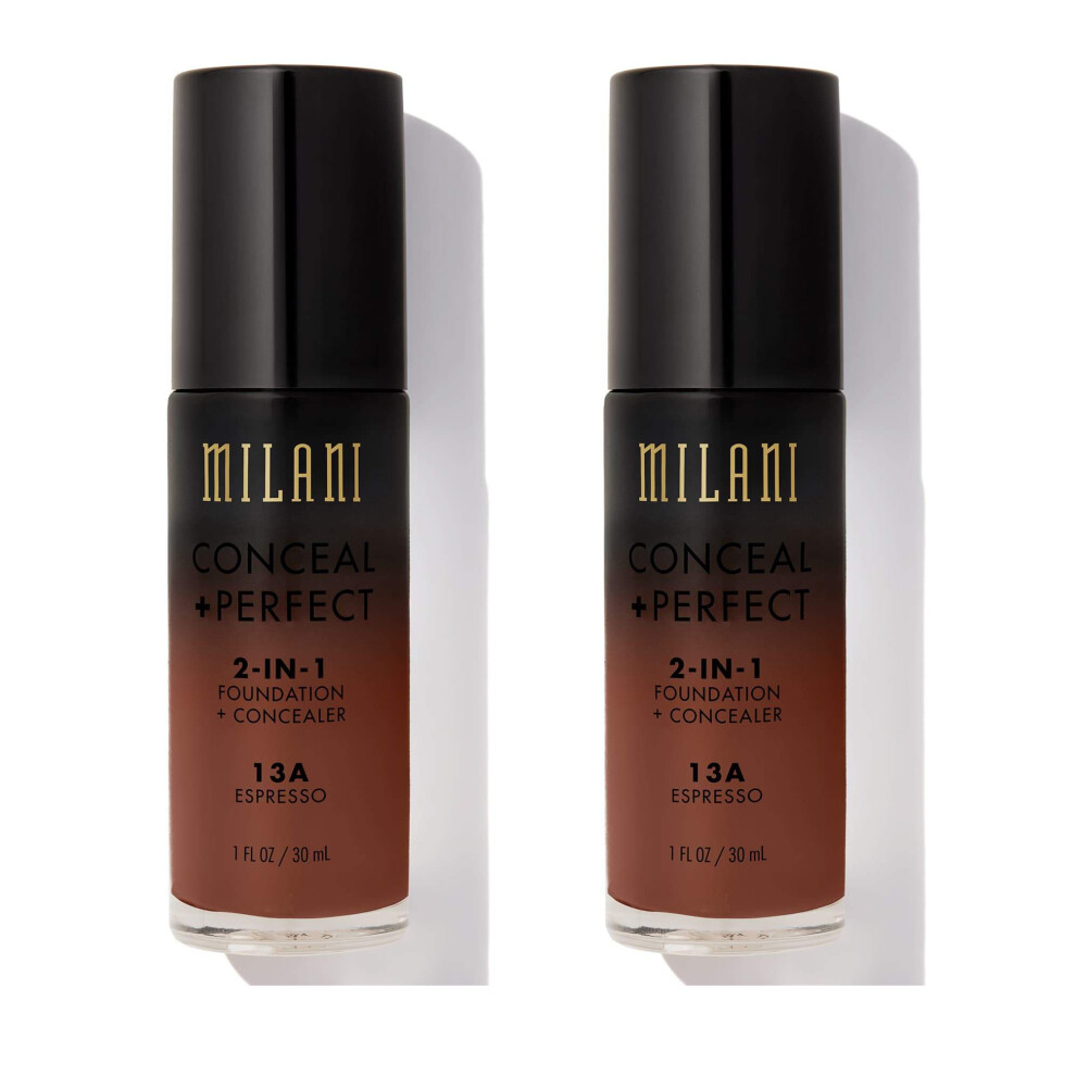 Milani Conceal And Perfect 2 In 1 Foundation + Concealer Espresso 30ml x2