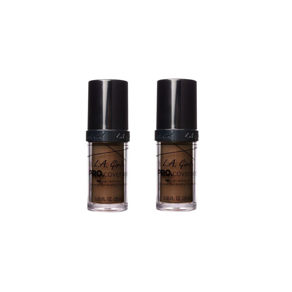 L.A. Girl Pro Coverage HD Illuminating Liquid Foundation Dark Chocolate 28ml x2