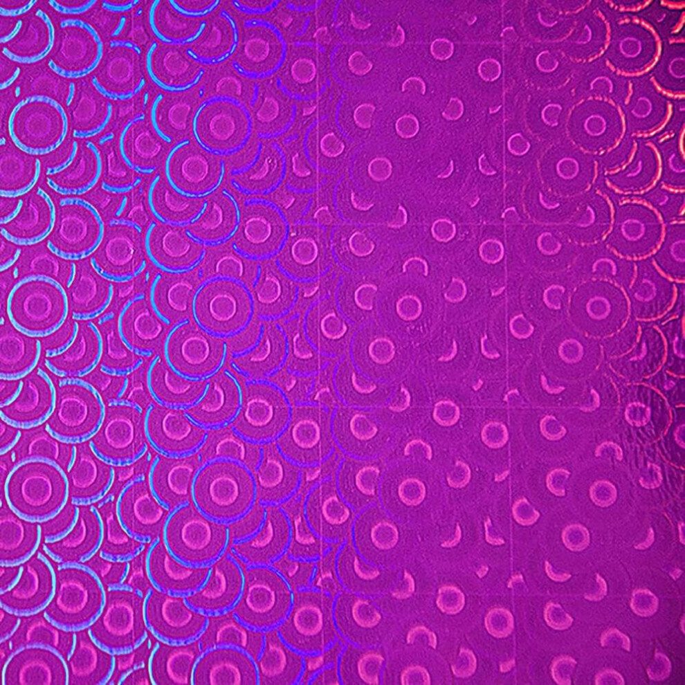 Fablon Crafts Self Adhesive Film 1.5 m X 45 cm Vinyl Holographic Pink Circles