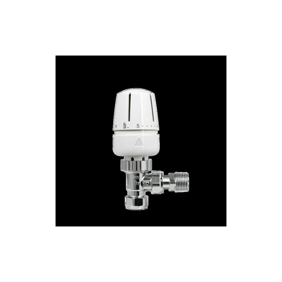 Center 15mm Angled TRV Thermostatic Radiator Valve Pack