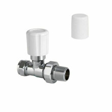 Center 15mm Straight Manual Radiator Valve Wheelhead / Lockshield Pack