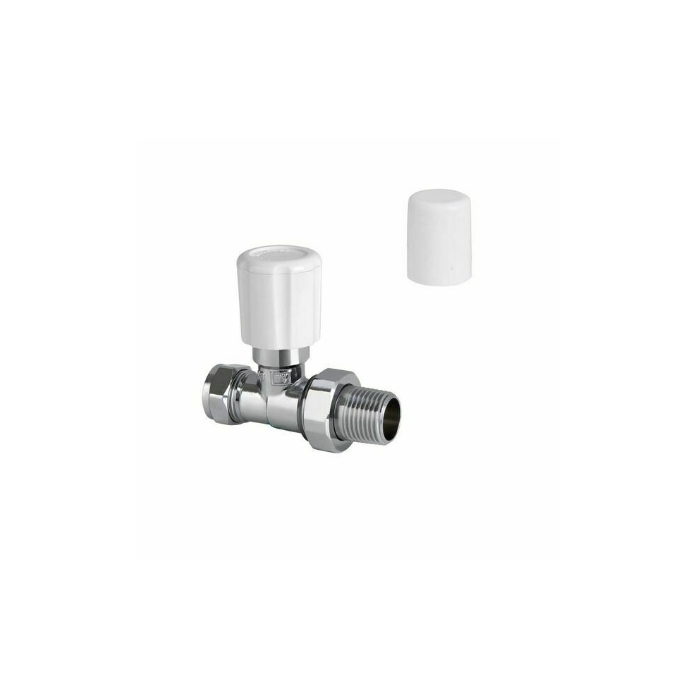 Center 15Mm Straight Manual Radiator Valve Wheelhead / Lockshield Pack 5051177880181