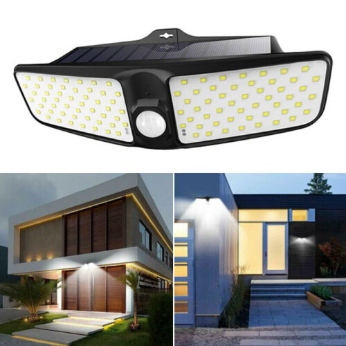 100LED Dual Security Detector Solar Spot Lights Motion Sensor Outdoor Floodlight 2
