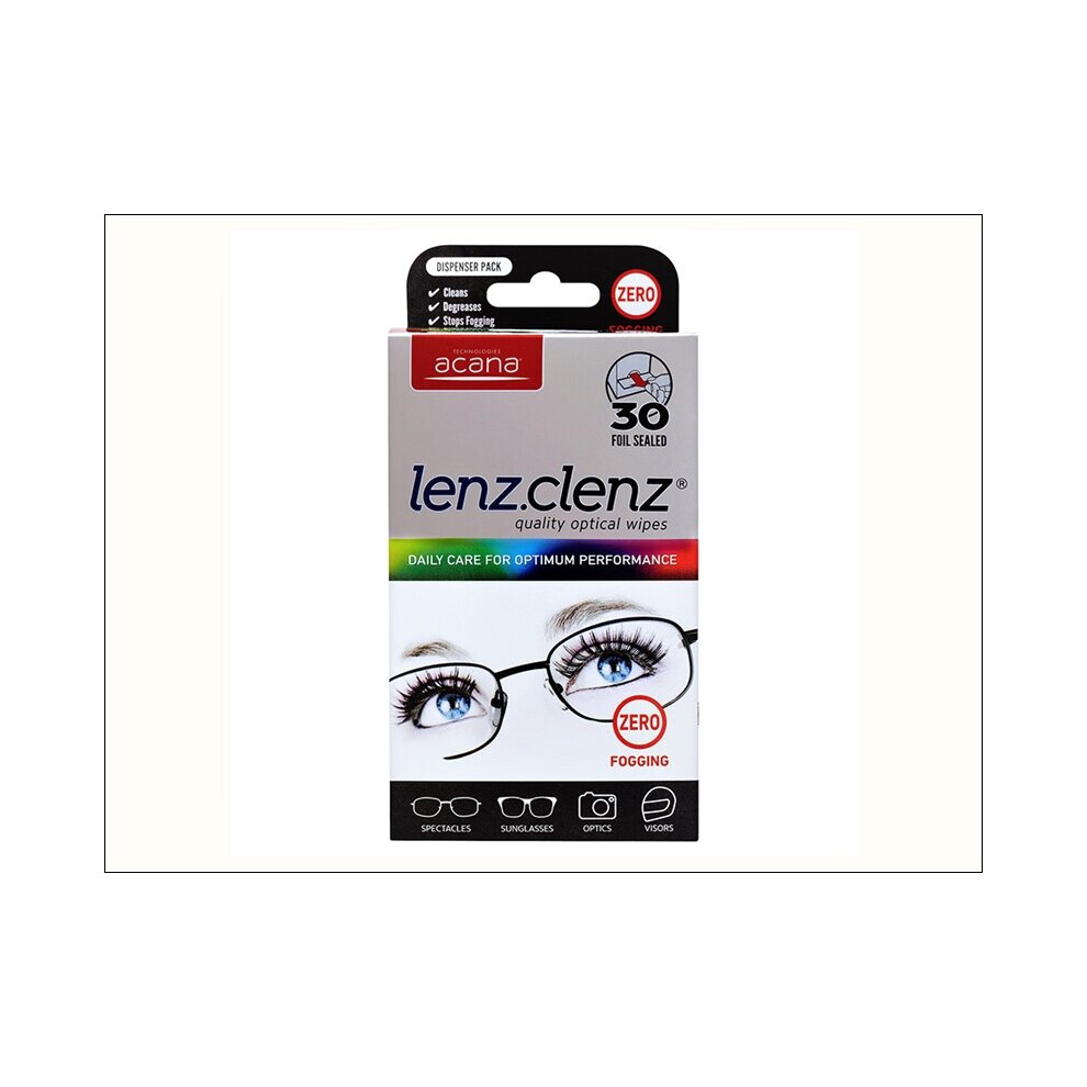 Acana Lenz Clenz Anti Fog Optical Wipes x 30 5635-1