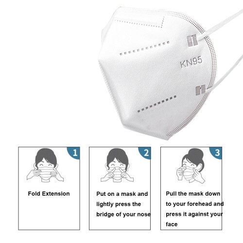 Masque KN95 jetable, à 5 couches, couvre-bouche, 5 pièces 1