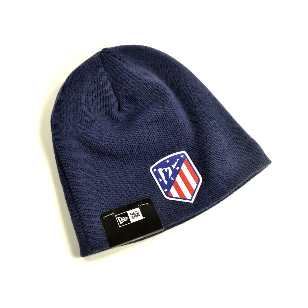 Atletico Madrid Logo Navy Skull Knitted Beanie