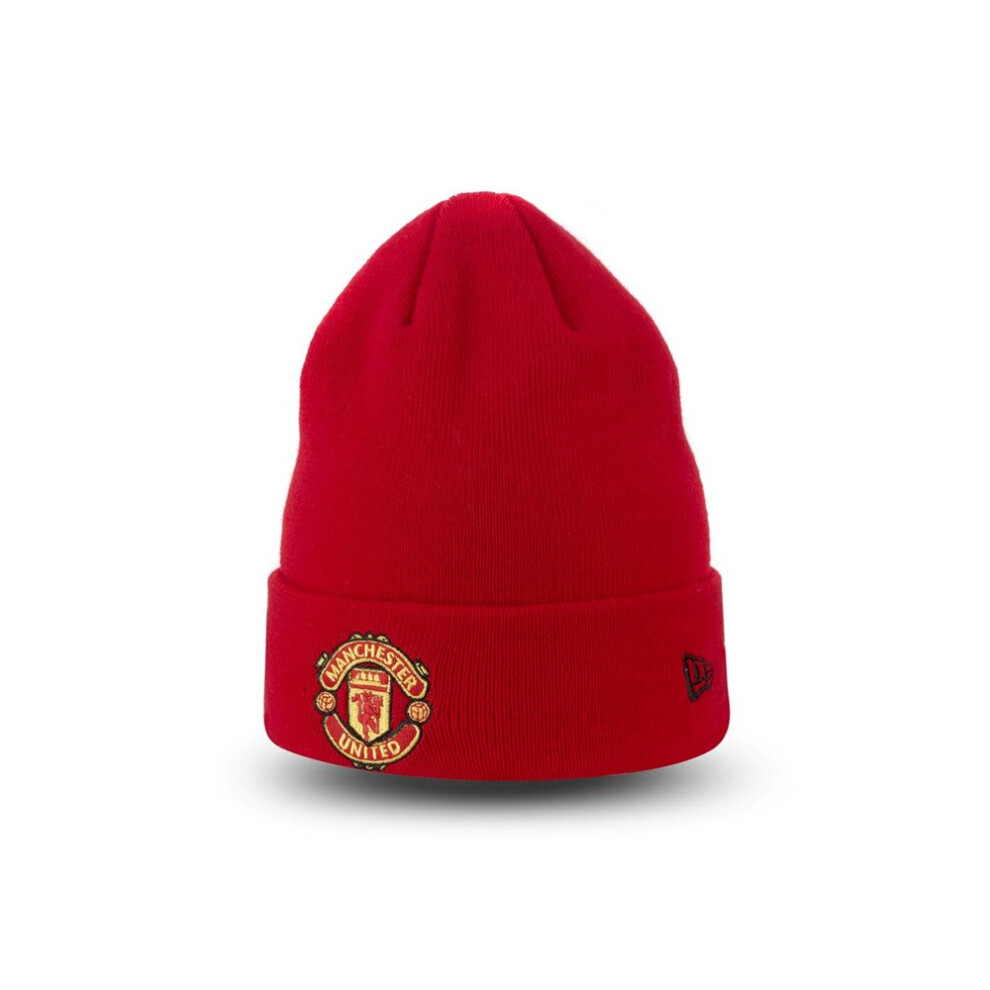New Era Men's Red Man Utd Knit Turn Up