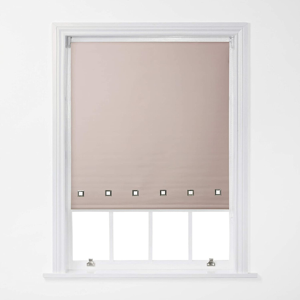 (Pink, 120cm x 170cm (47.2" x 66.9")) A.Unique Home Trimmable Square Eyelet Roller Window Blind in a Variety of Colours and Sizes