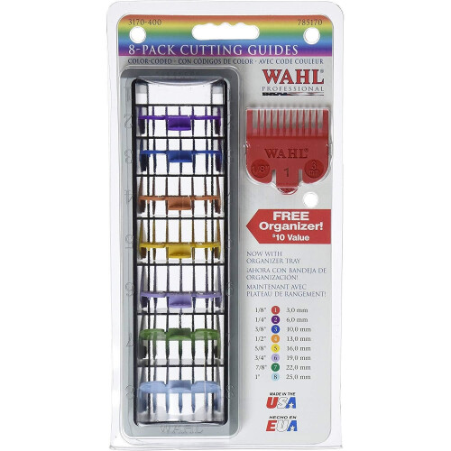 Wahl Coloured Attachment Comb Clippers -  wahl comb colour set 18 coded plastic clipper attachments standard multi cut clippers coloured 2