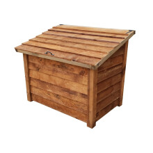 (Rustic Brown) Wooden Log Chest Outdoor Garden Box