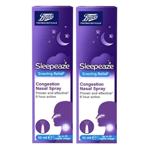 Boots Sleepeaze Snoring Relief Congestion Nasal Spray 10ml x 2 on OnBuy