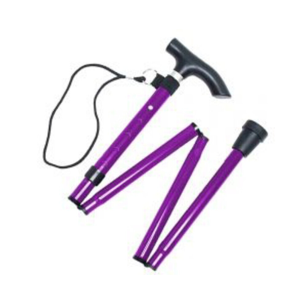 Life Healthcare Purple Walking Stick Folding And Adjustable