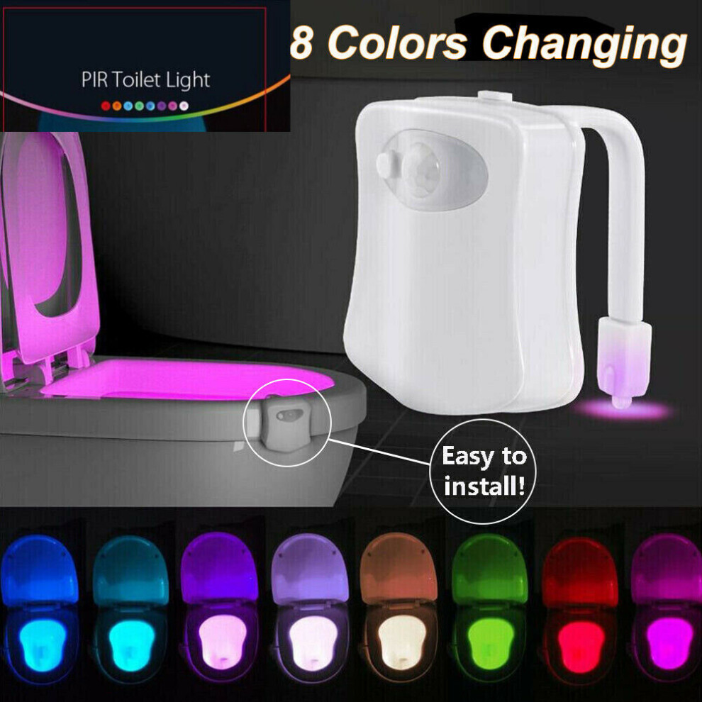 Motion Sensor LED Toilet Bowl Night Lights Seat Lamp For Kids Bathroom