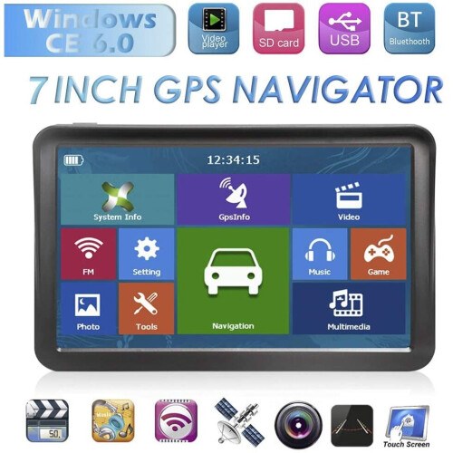 7 ιντσών Sat Nav bluetooth Ευρώπη Χάρτες και ενημερώσεις χαρτών εφ' όρου ζωής